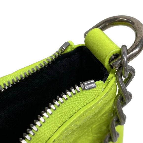 Auth BALENCIAGA Le Cagor 6958141 Neon Yellow Leather Shoulder Bag - Picture 16 of 16
